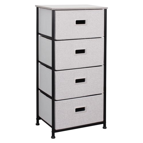 Cassettiera salvaspazio Amicasa 5L 203 4C in MDF rivestito Grigio chia