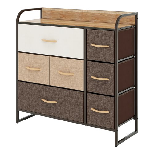 Cassettiera Amicasa 5L 612 Bianco e Marrone