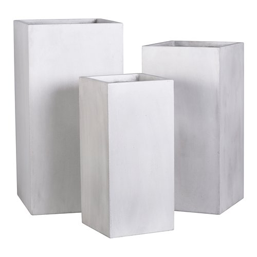 Set vasi piante Amicasa AP01624 quadri (28, 34, 40 cm) Grigio