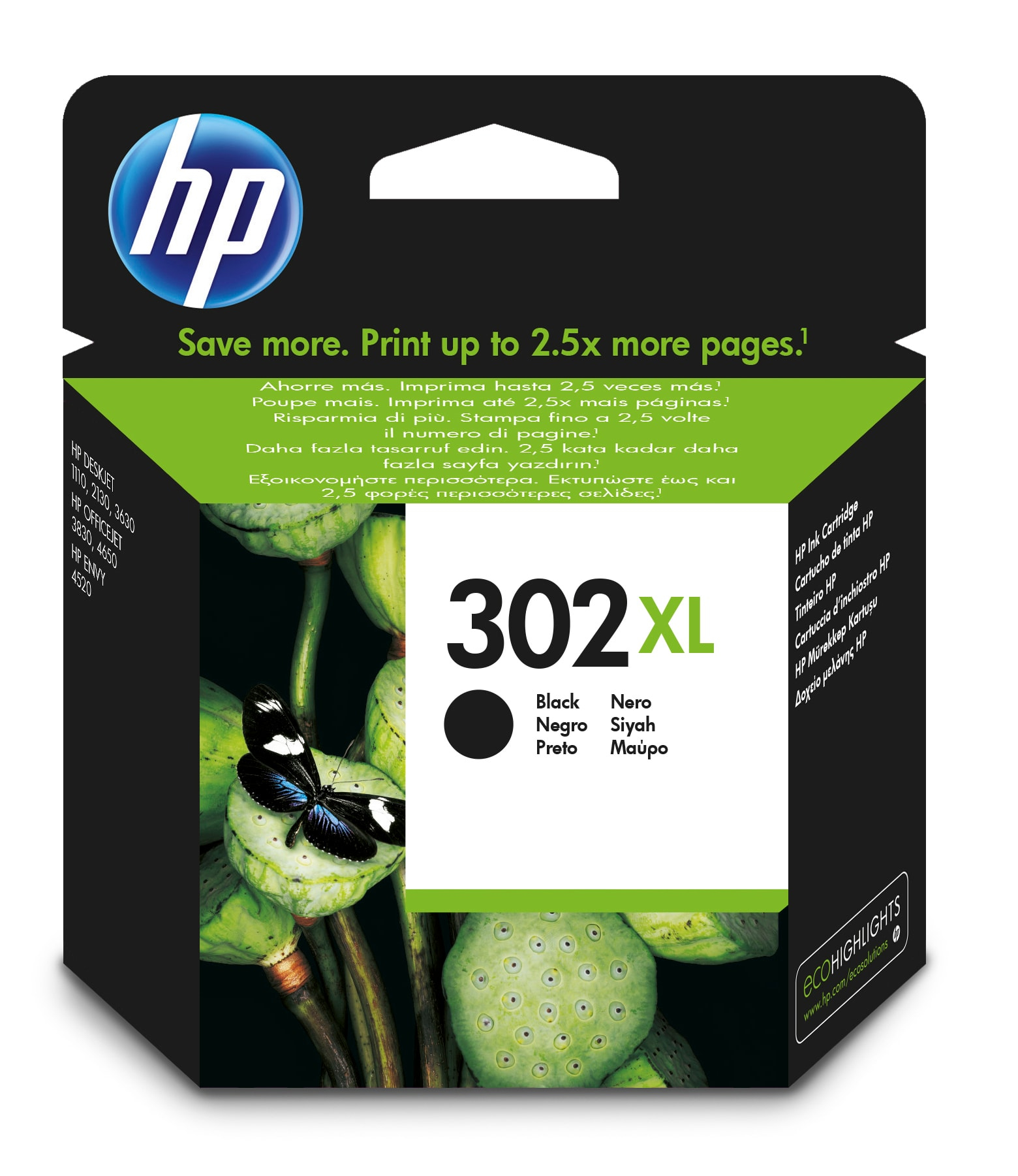 Cartuccia hp alta resa 302xl nera 480 pg