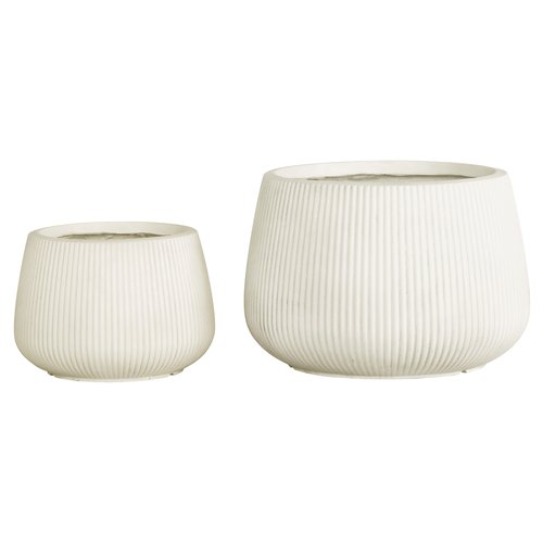 Set vasi piante Amicasa GA303126 (22, 46 cm) Bianco crema