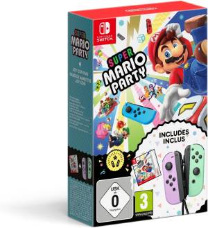 Image of Nintendo Super Mario Party (codice gioco digitale) + Coppia di Joy-con Viola pastello e Verde pastello