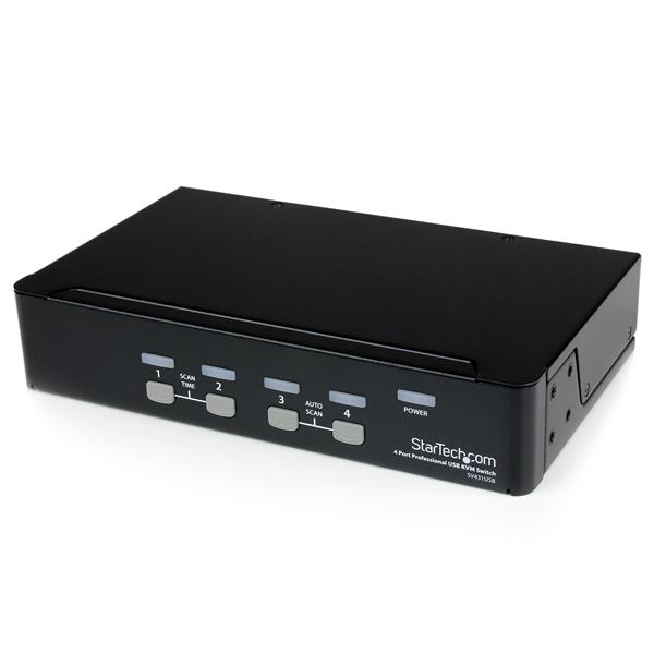 Image of StarTech.com Switch KVM professionale VGA USB a 4 porte con hub