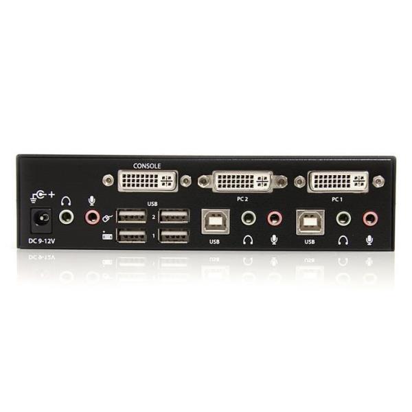 Image of StarTech.com Switch KVM DVI USB 2 porte, con audio e hub USB 2.0