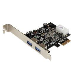 Image of StarTech.com Adattatore scheda SuperSpeed USB 3.0 con 2 porte PCI Express (PCIe) con UASP - Alimentazione LP4
