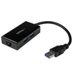 Image of StarTech.com Adattatore USB 3.0 a Ethernet Gigabit con Hub USB a 2 porte incorporato