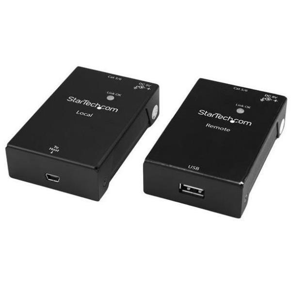 Image of StarTech.com Extender USB 2.0 su cavo Cat5e/Cat6 (RJ45) - Fino a 50m - Kit adattatore per estensore porta USB ad alta velocità - Alimentato - Prolunga cavo USB via Ethernet - 480Mbps - Metallo