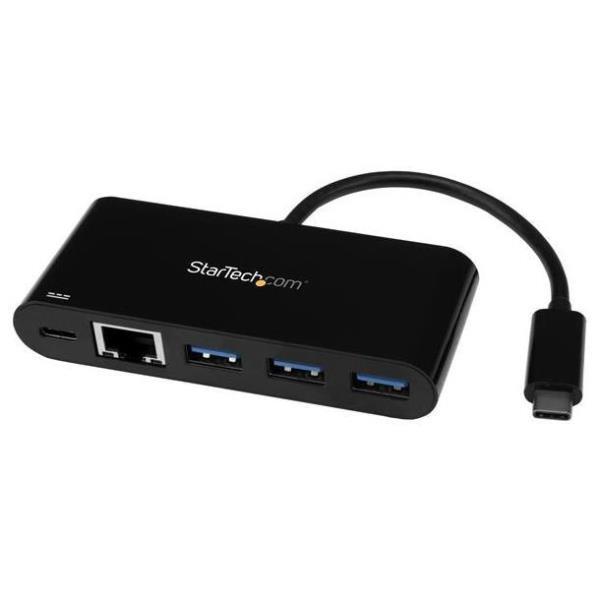 Image of StarTech.com Adattatore di rete USB-C a Ethernet a 3 porte - Hub USB 3.0 con Power Delivery
