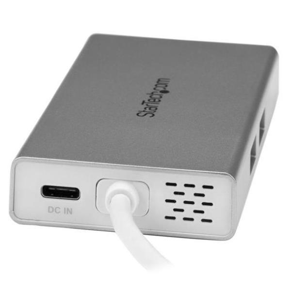 Image of StarTech.com Adattatore USB-C Multiporta - Docking Station da viaggio USB-C con HDMI 4K - 60W Alimentazione Pass-Through, GbE, Hub USB-A 3.0 - Mini USB Type-C Dock per Laptop - Bianco