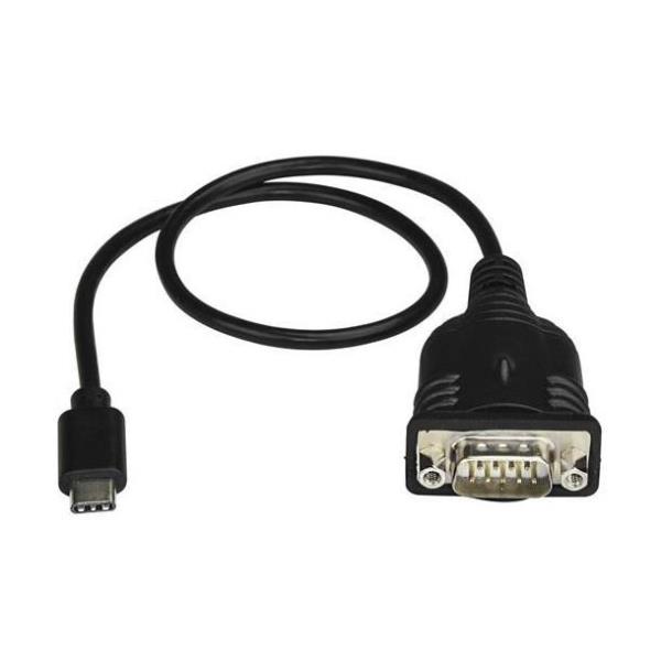 Image of StarTech.com Cavo adattatore da USB C a seriale con COM Port Retention - Cavo convertitore da USB tipo C a RS232 (DB9) da 40 cm - Per PLC, scanner, stampanti - Windows/Mac/Linux