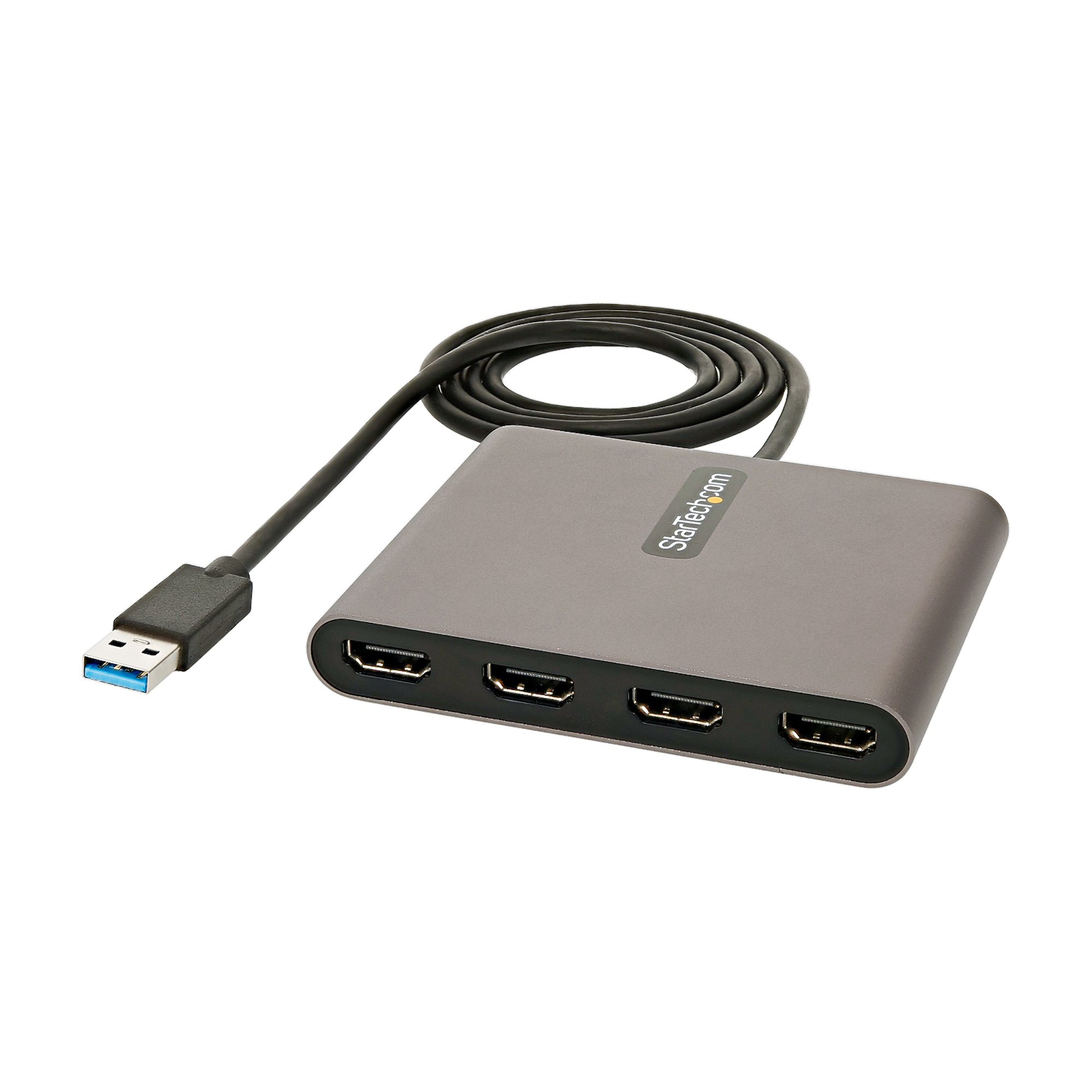 Image of StarTech.com Adattatore USB-A a HDMI 1080p 60 Hz a 4 porte - Convertitore USB tipo A a HDMI - Multi Monitor Dongle Adapter - Adattatore multiporta/Replicatore di porte USB Type A a 4x HDMI