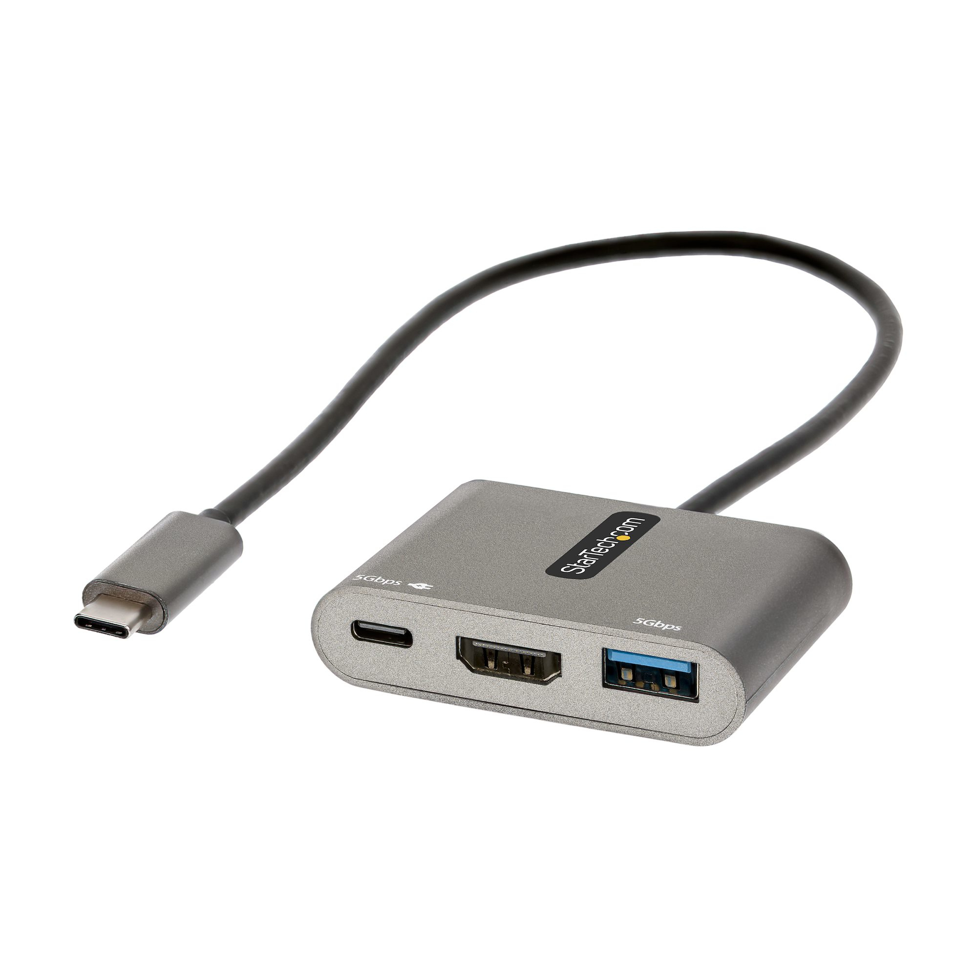 Image of StarTech.com Adattatore multiporta USB C - USB-C a HDMI 4K - 100W PD Pass-Through - Hub USB 3.0 5Gbps (1xType-C/1xA) - Mini Dock USB-C - Dock USB-C da Viaggio - Docking Station Portatile per Laptop