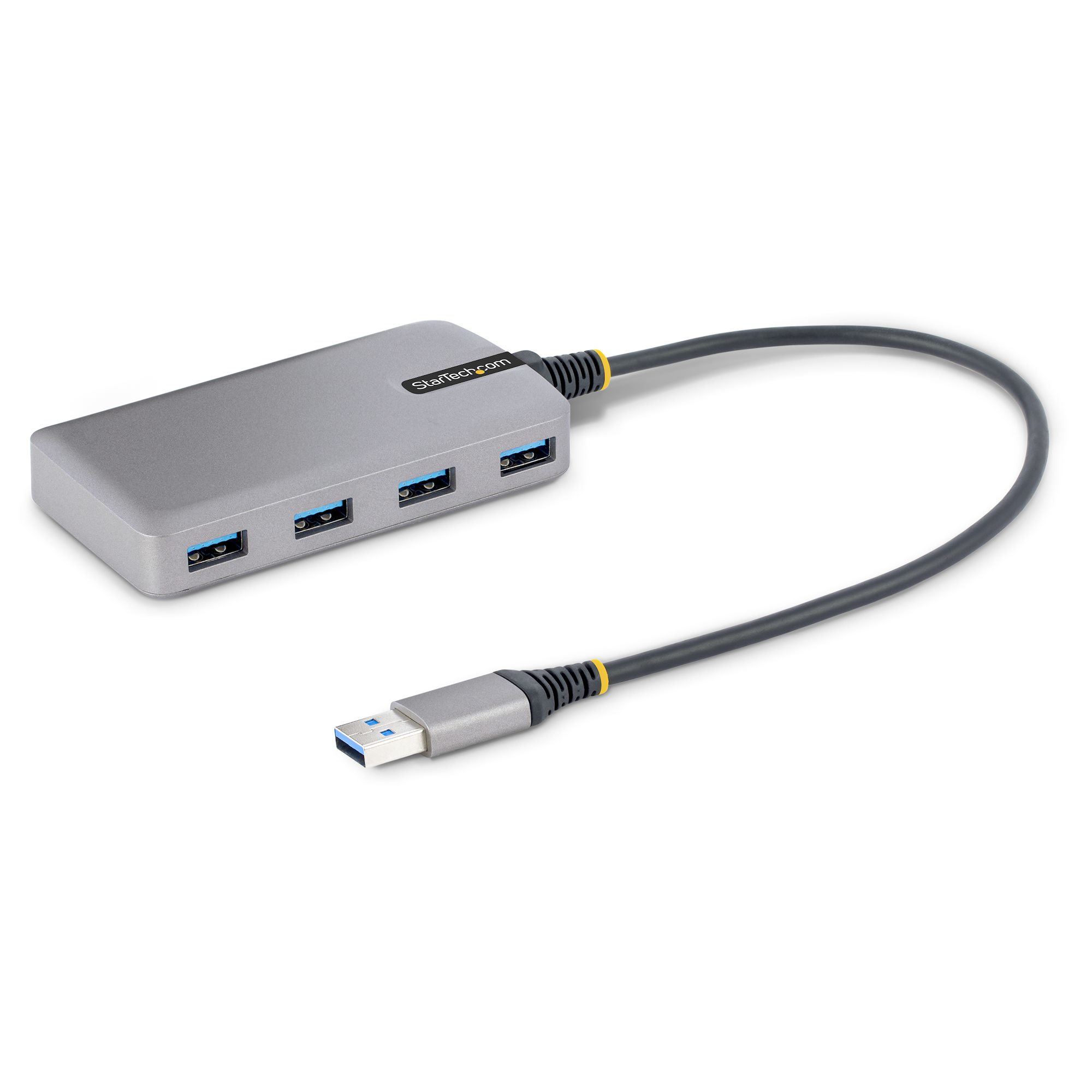 Image of StarTech.com Hub USB a 4 porte - Hub USB 3.0 5Gbps alimentato via bus - Hub splitter da USB-A a 4x USB-A portatile per desktop/notebook con ingresso di alimentazione ausiliaria opzionale - Cavo da 30 cm