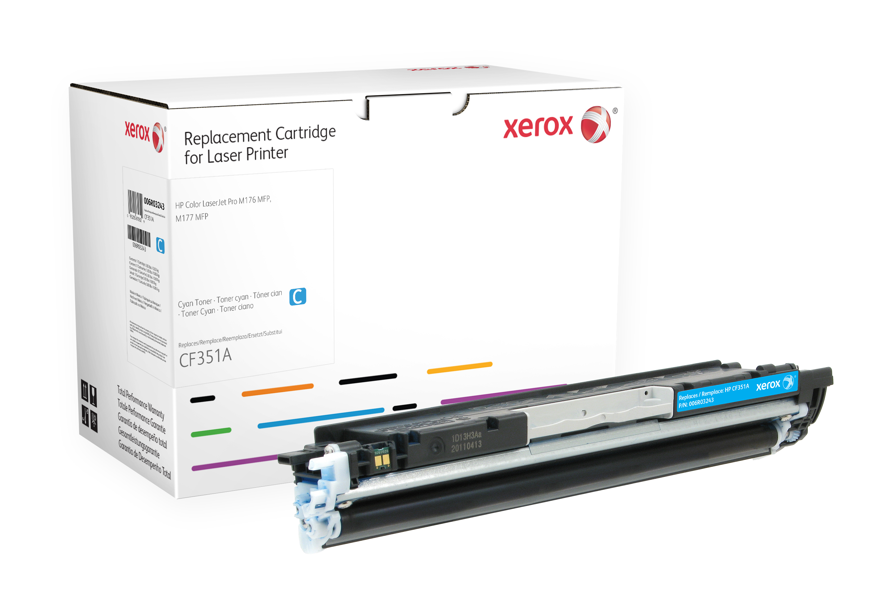 Image of Xerox Cartuccia toner ciano. Equivalente a HP CF351A. Compatibile con HP Colour LaserJet Pro M176 MFP, Colour LaserJet Pro M177 MFP