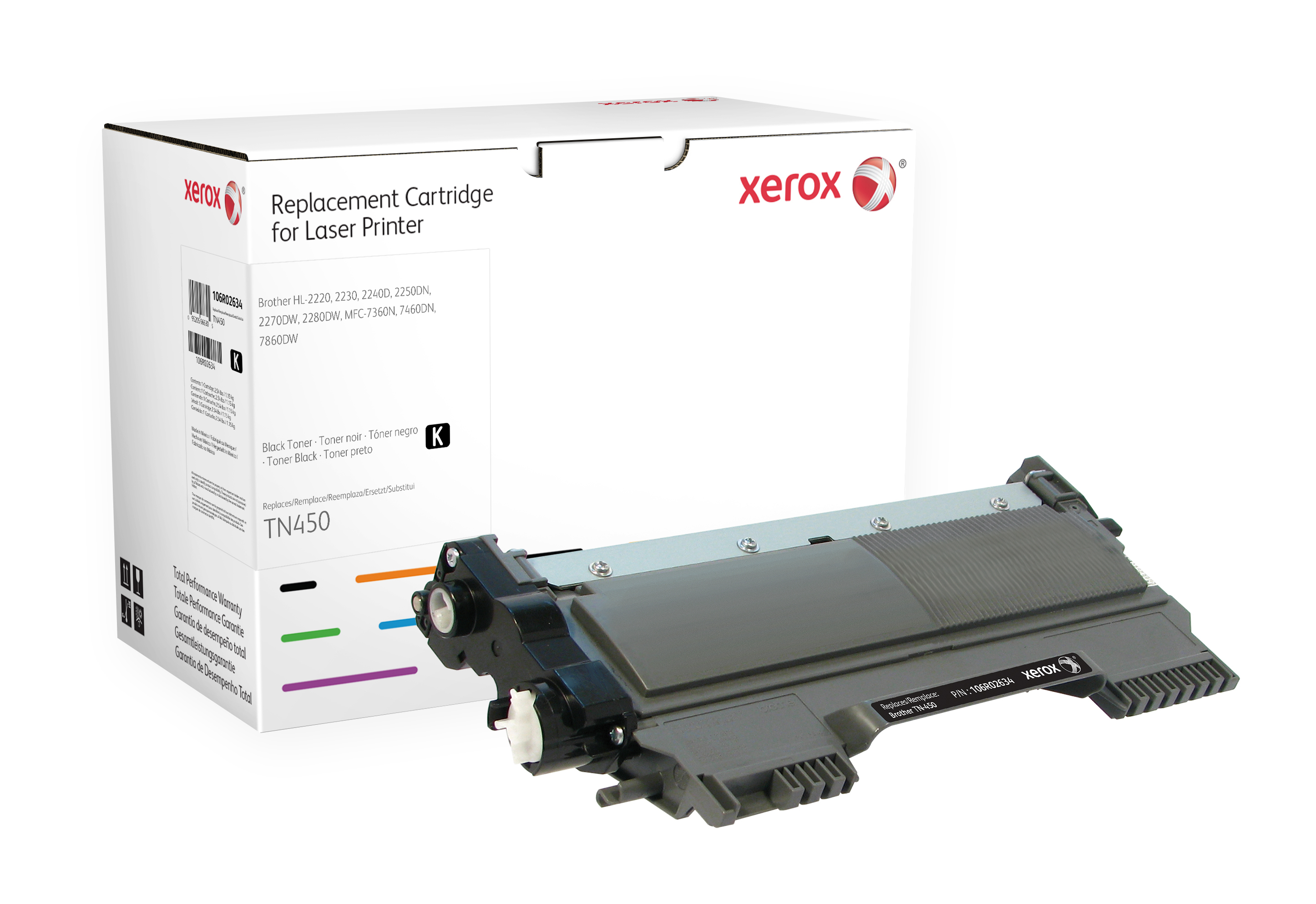 Image of Xerox Cartuccia toner nero. Equivalente a Brother TN2220. Compatibile con Brother DCP-7060D, DCP-7065DN, HL-2240/HL-2240D, HL-2250DN, HL-2270DW, MFC-7360N/7460DN/7860DW