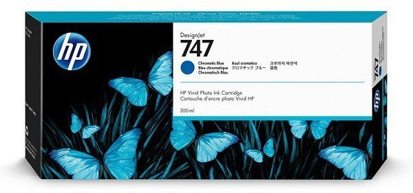 Image of HP Cartuccia di inchiostro blu cromatico 747 DesignJet da 300 ml