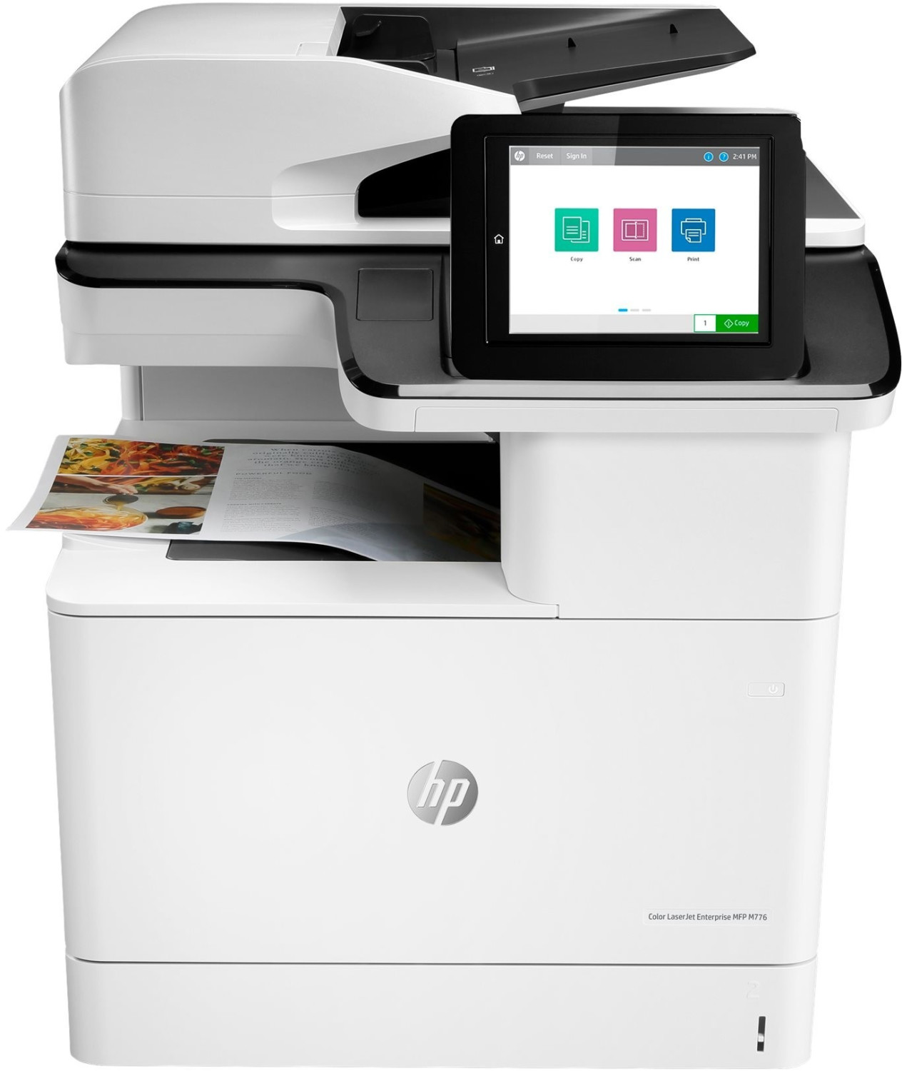 Image of HP Color LaserJet Enterprise Stampante multifunzione M776dn, Colore, Stampante per Stampa, copia, scansione e fax opzionale, Stampa fronte/retro; scansione fronte/retro; scansione verso e-mail