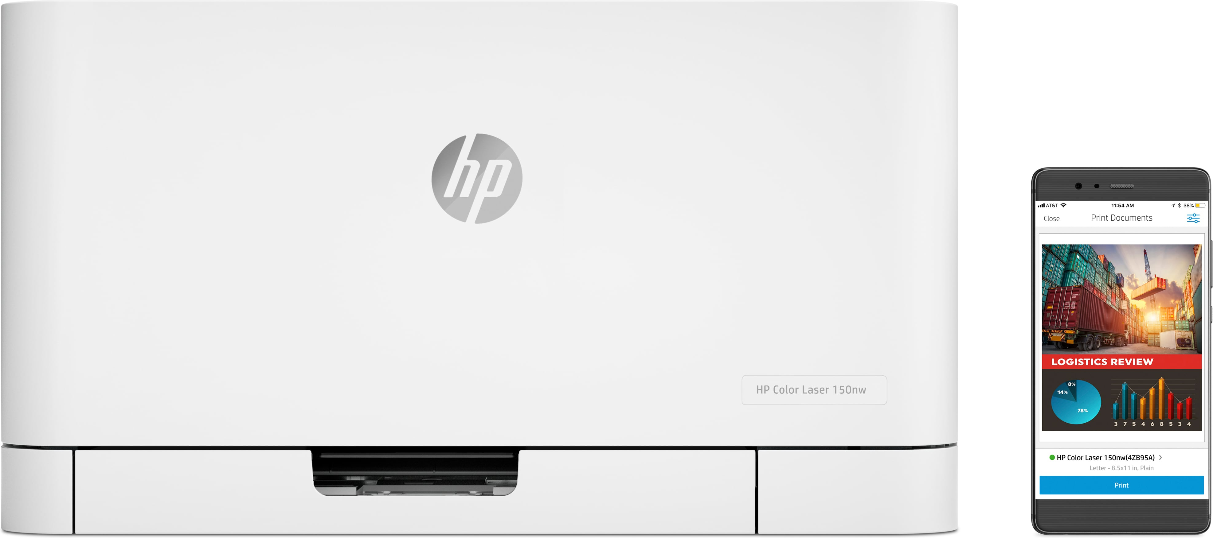 HP Color Laser 150nw, Color, Stampante per Stampa