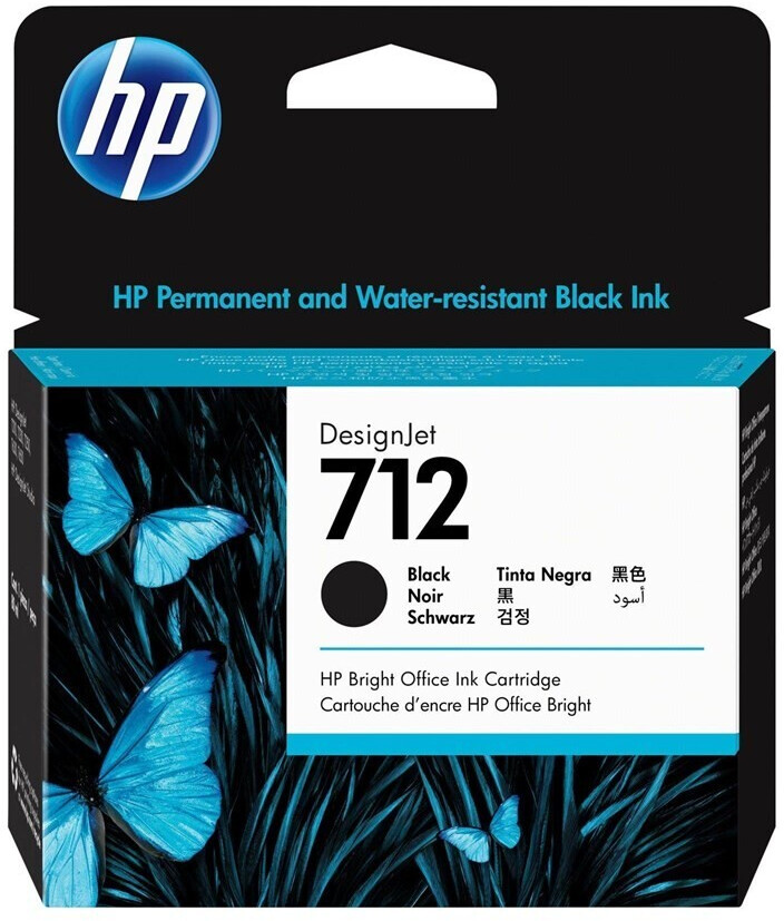 Image of HP Cartuccia di inchiostro nero originale DesignJet 712 da 80 ml