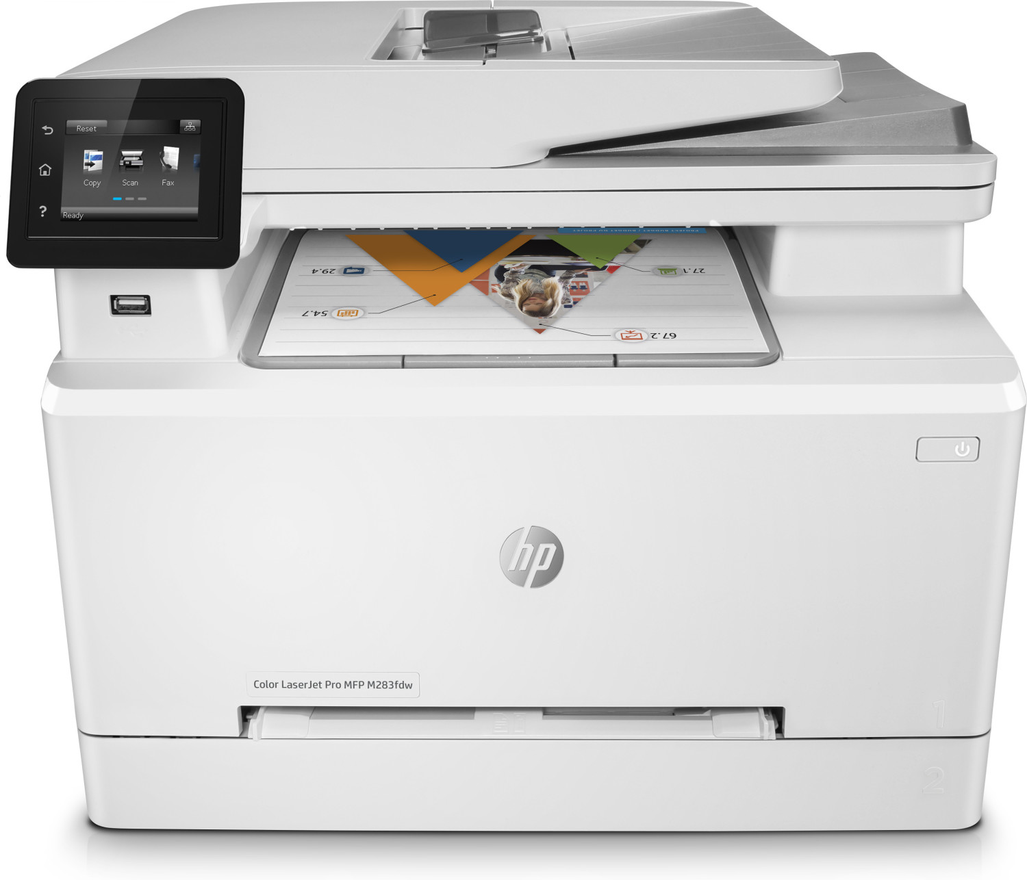 Image of HP Color LaserJet Pro Stampante multifunzione M283fdw, Colore, Stampante per Stampa, copia, scansione, fax, stampa da porta USB frontale; scansione verso e-mail; stampa fronte/retro; alimentatore automatico di documenti (ADF) da 50 fogli senza pieghe;
