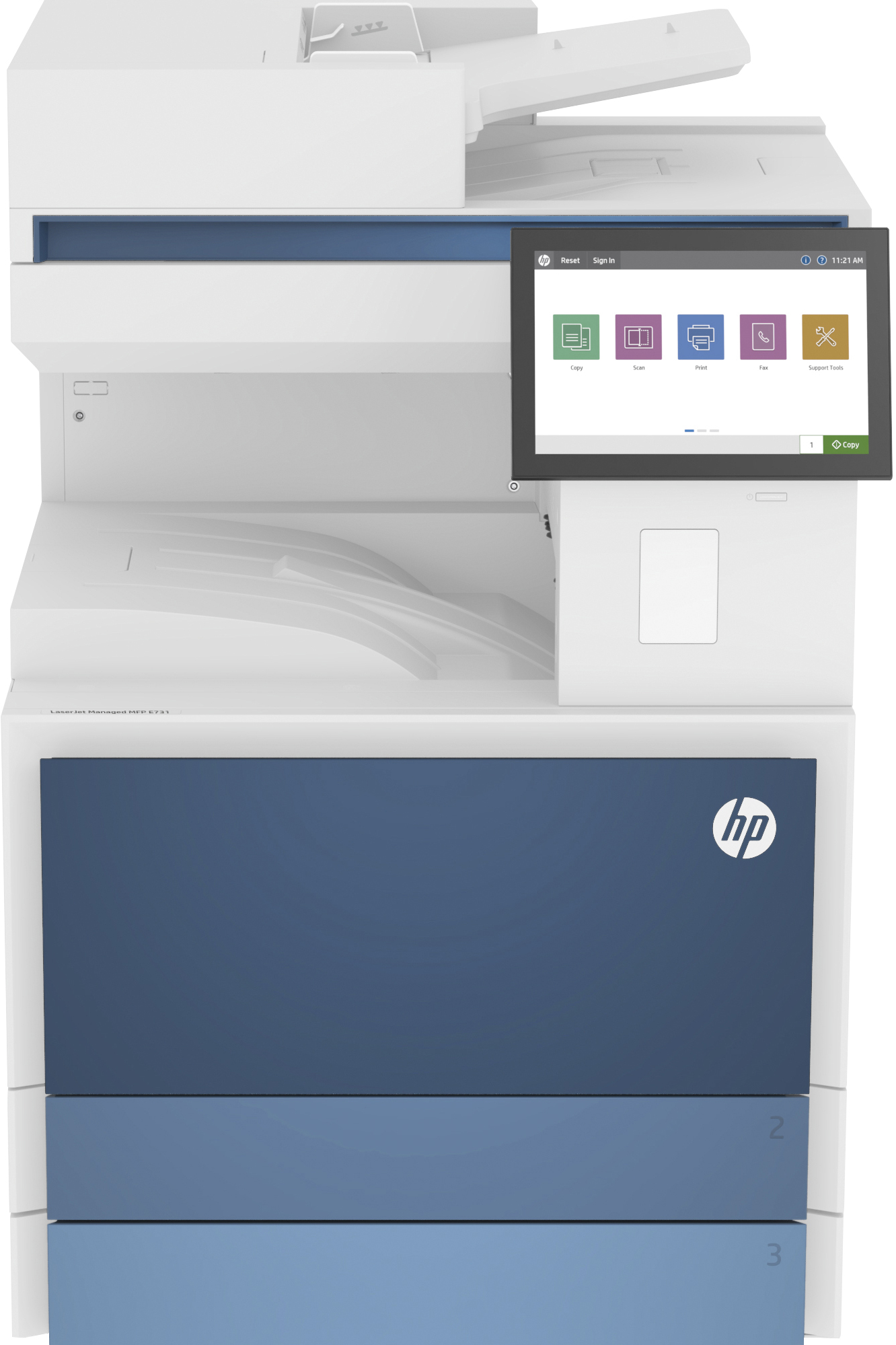 Image of HP LaserJet Stampante multifunzione Managed E731dn, Bianco e nero, Stampante per Enterprise, Stampa, copia, scansione, fax (opzionale), Stampa fronte/retro; scansione fronte/retro; scansione verso e-mail/PDF; Avanzate funzionalità di sicurezza;
