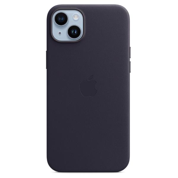 Image of Cover Apple per iPhone 14 in pelle midnight nero