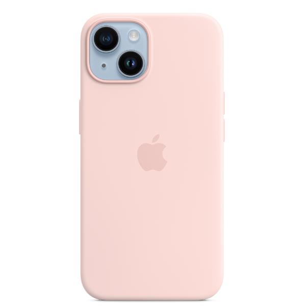 Image of iPhone 14 Silicone Case with MagSafe - Chalk Pink