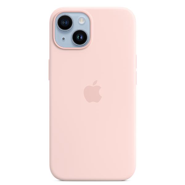 Image of iPhone 14 Pro Silicone Case with MagSafe - Chalk Pink