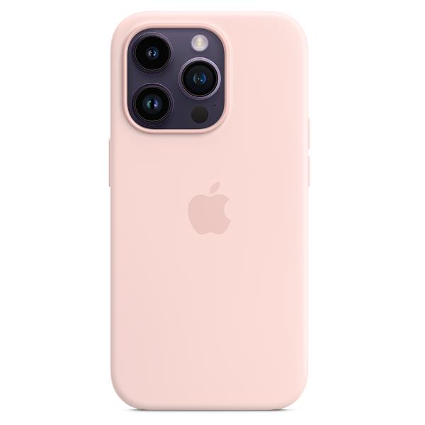 Image of iPhone 14 Pro Max Silicone Case with MagSafe - Chalk Pink