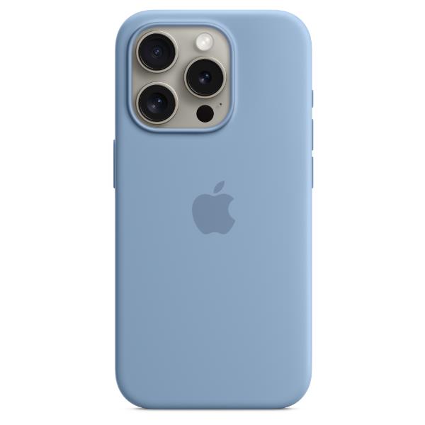 Image of Custodia MagSafe in silicone per iPhone 15 Pro - Blu inverno