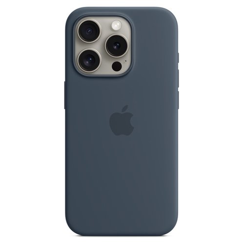 Image of iPhone 15 Pro Max Silicone Case with MagSafe - Storm Blue