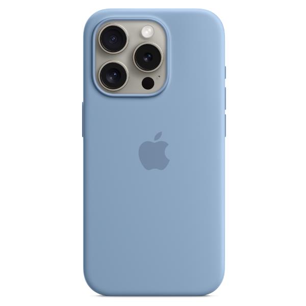 Image of Custodia MagSafe in silicone per iPhone 15 Pro Max - Blu inverno
