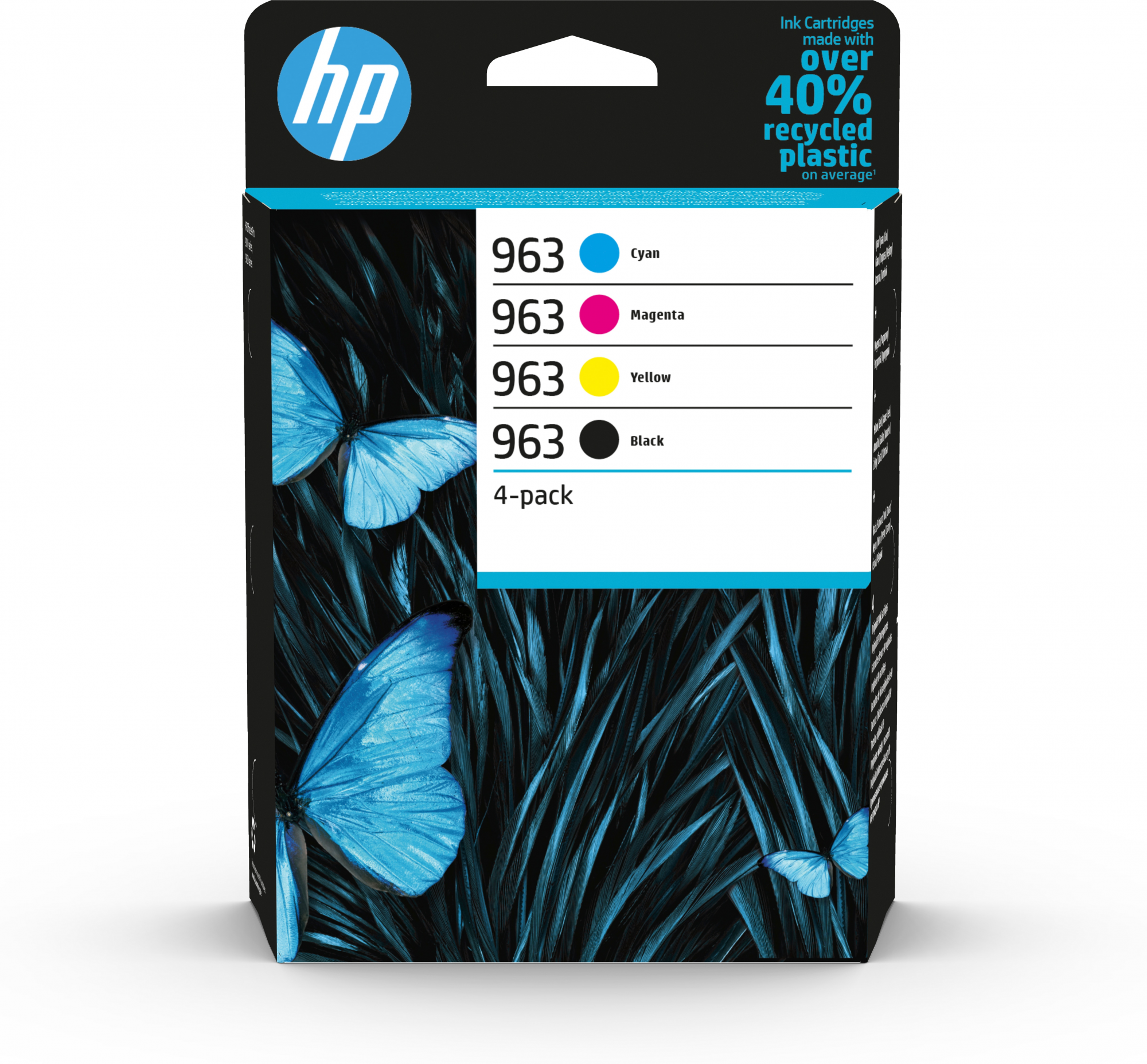 Image of HP Confezione da 4 cartucce di inchiostro nero, ciano, magenta, giallo originali 963