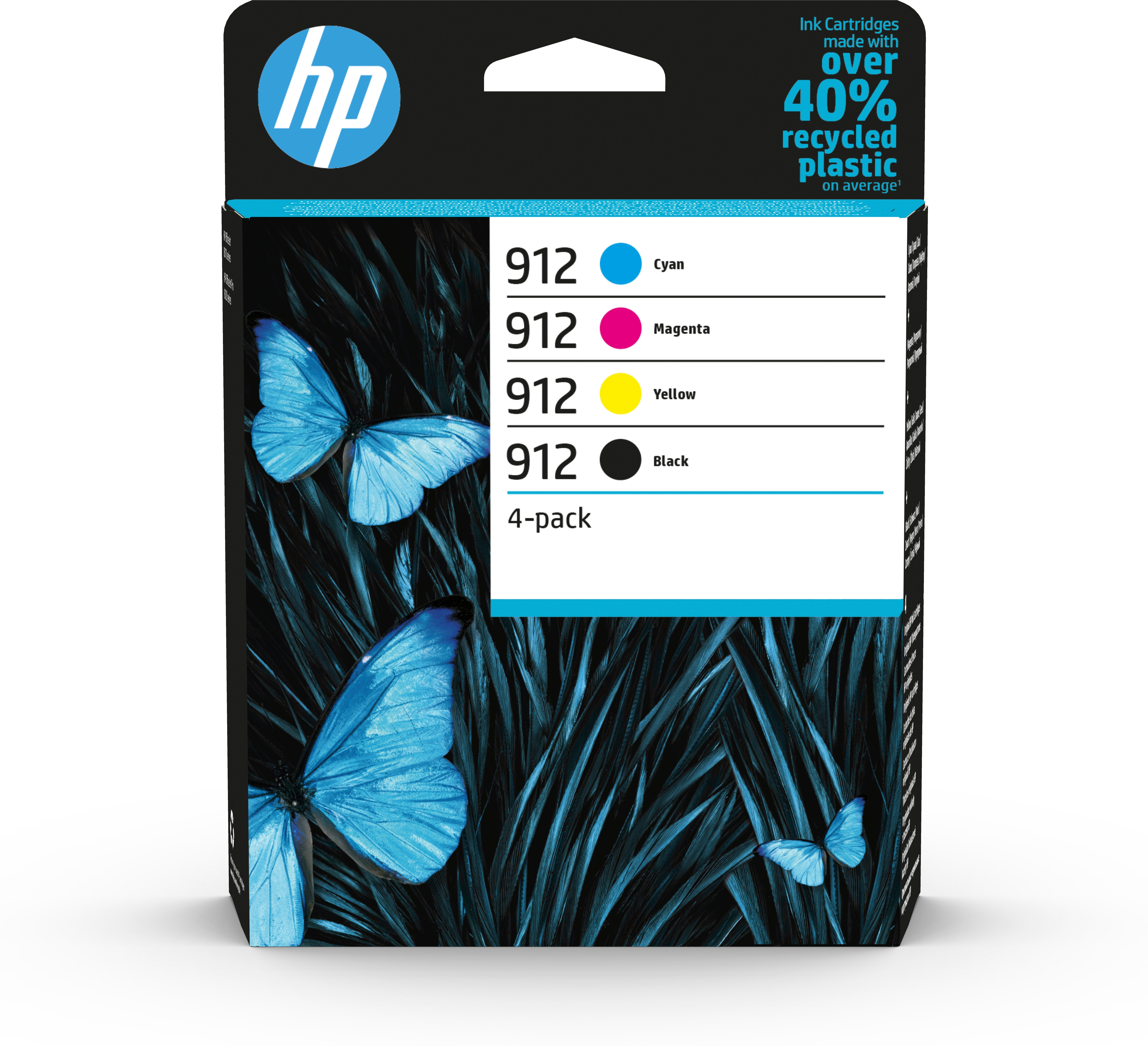 Image of HP Confezione da 4 cartucce di inchiostro nero, ciano, magenta, giallo originali 912