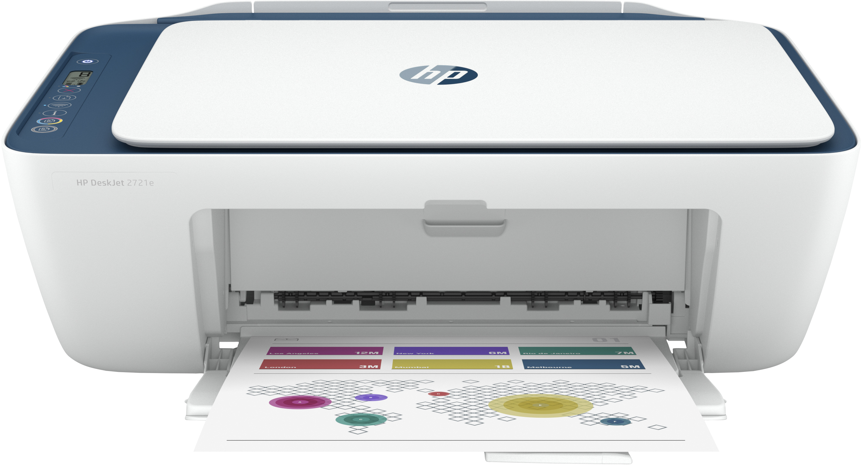 Image of HP Stampante multifunzione HP DeskJet 2721e, Colore, Stampante per Casa, Stampa, copia, scansione, wireless; HP+; idonea a HP Instant Ink; stampa da smartphone o tablet