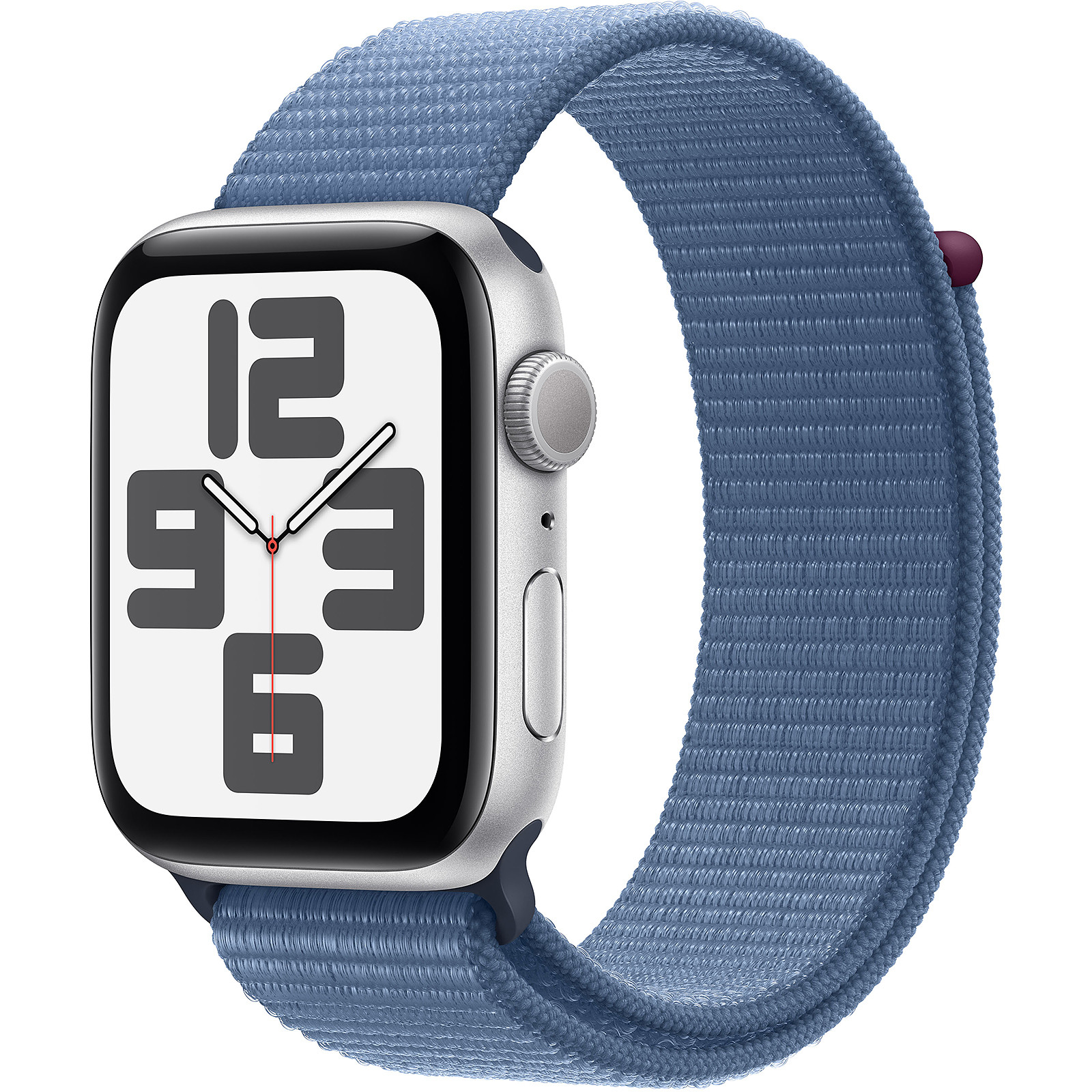 Image of Apple Watch SE GPS + Cellular 44mm Silver Aluminium Case with Winter Blue Sport Loop