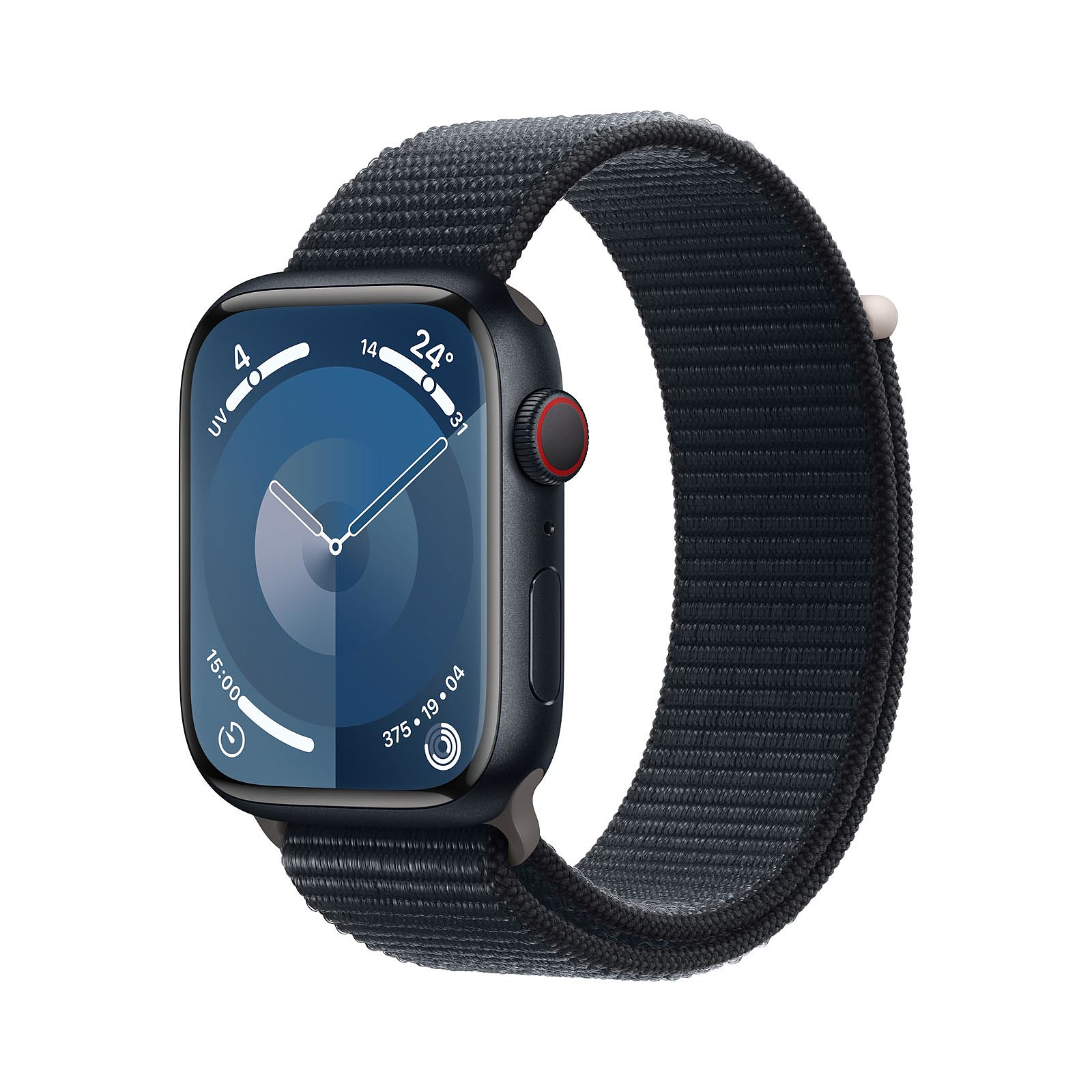 Image of Apple Watch Series 9 GPS + Cellular 45mm Midnight Aluminium Case with Midnight Sport Loop