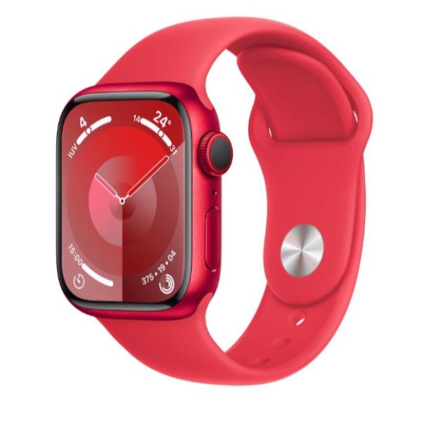 Image of Apple Watch Series 9 GPS + Cellular 45mm (PRODUCT)RED Aluminium Case with (PRODUCT)RED Sport Band - M/L