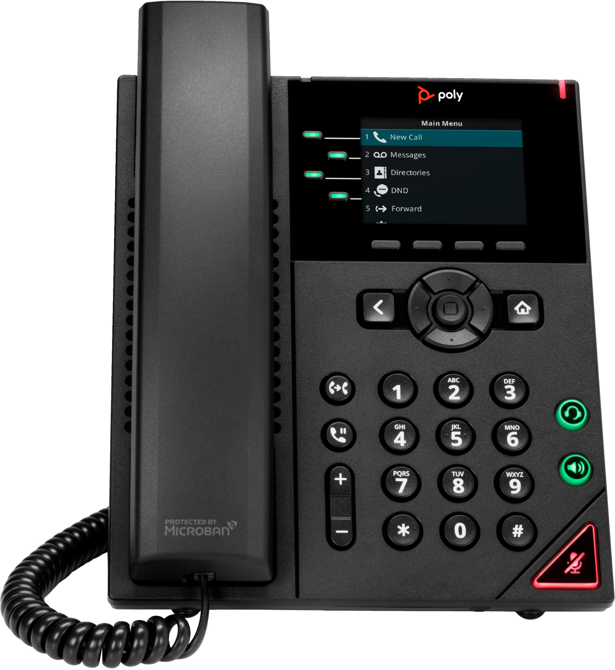 POLY Telefono IP VVX 250 a 4 linee abilitato per PoE