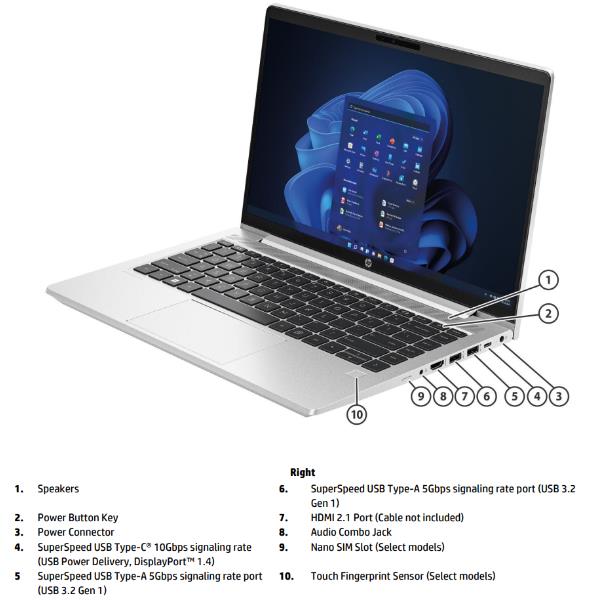 Image of HP ProBook 445 G10 AMD Ryzen™ 7 7730U Computer portatile 35,6 cm (14") Full HD 16 GB DDR4-SDRAM 512 GB SSD Wi-Fi 6E (802.11ax) Windows 11 Pro Argento