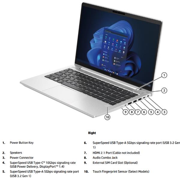 Image of HP EliteBook 645 14 G10 AMD Ryzen™ 7 7730U Computer portatile 35,6 cm (14") Full HD 16 GB DDR4-SDRAM 512 GB SSD Wi-Fi 6E (802.11ax) Windows 11 Pro Argento