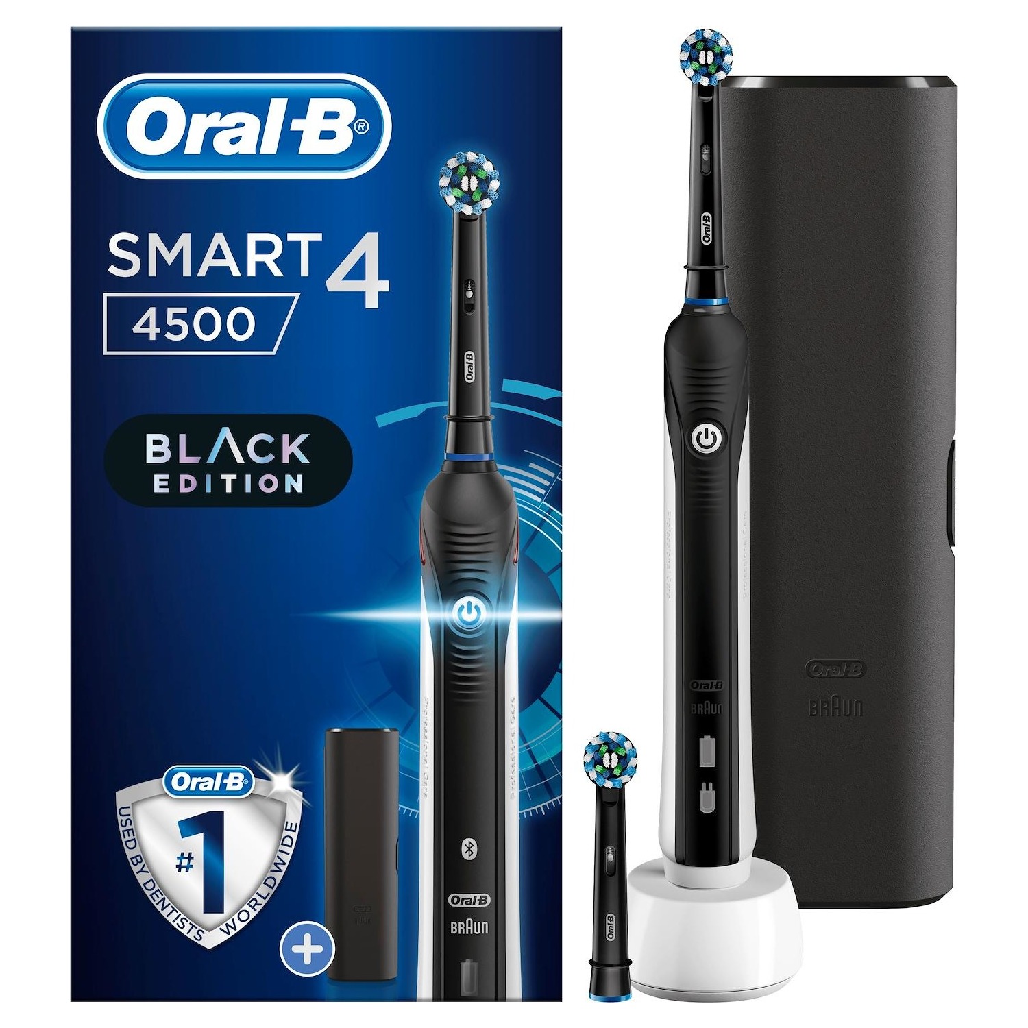 Image of Spazzolino elettrico ricaricabile Oral-B braun smart 4 4500 crossaction black nero