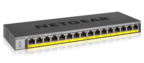 Image of Netgear GS116PP Non gestito Gigabit Ethernet (10/100/1000) Supporto Power over Ethernet (PoE) Nero