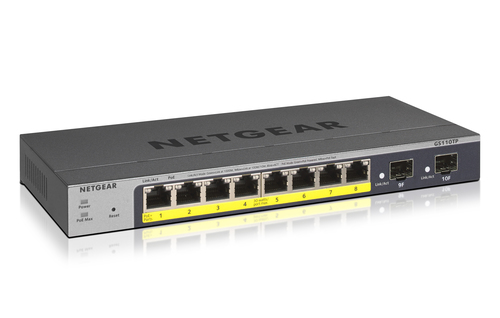 Image of Netgear GS110TP Gestito L2/L3/L4 Gigabit Ethernet (10/100/1000) Supporto Power over Ethernet (PoE) Grigio