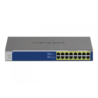 NETGEAR GS516PP Non gestito Gigabit Ethernet (10/100/1000) Supporto Power over Ethernet (PoE) Blu, Grigio