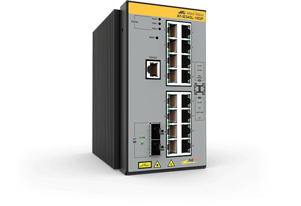 Image of Allied Telesis AT-IE340L-18GP-80 Gestito L3 Gigabit Ethernet (10/100/1000) Supporto Power over Ethernet (PoE) Grigio