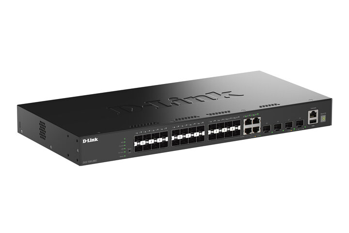 D-LINK SWITCH 28-PORT GIGABIT SFP STACKABLE SMART MANAGED SWITCH WITH 4 X COMBO AND 4 X 10G SFP+ POR