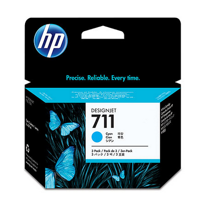 Image of HP Confezione da 3 di cartucce inchiostro ciano DesignJet 711, 29 ml