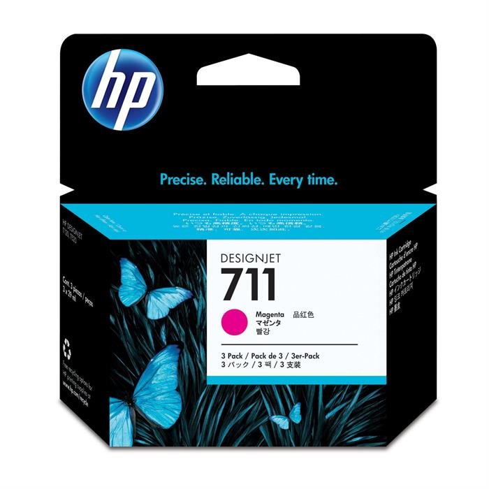 Image of HP Confezione da 3 cartucce di inchiostro magenta DesignJet 711, 29 ml