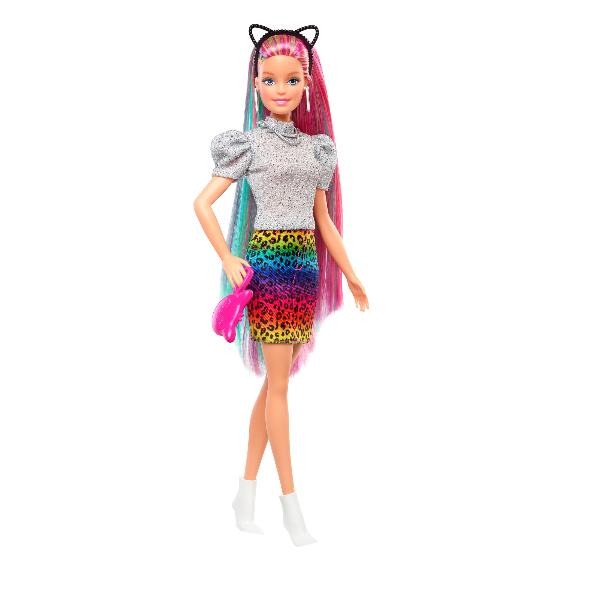 Image of Barbie ​ - Capelli Multicolor con capelli con funzione cambia colore, include 16 accessori alla moda 3+ Anni